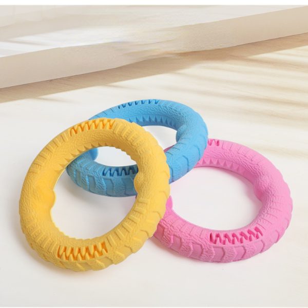 Hundespielzeug Unkaputtbar, TRP-Foam Ringspielzeug, Trainingsspielzeug für Hunde, Zerrspielzeug, Drei Farben Set, 17x17x3,4cm – Bild 5