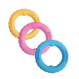 Hundespielzeug Unkaputtbar, TRP-Foam Ringspielzeug, Trainingsspielzeug für Hunde, Zerrspielzeug, Drei Farben Set, 17x17x3,4cm