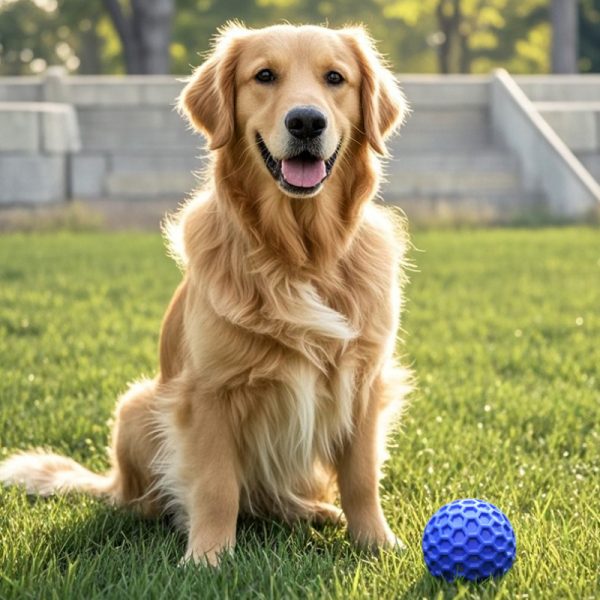 Hundespielzeug Unkaputtbar, Gummi-Waben-Hundeball, Hundespielzeug Quietschen, Elastizität für Spielspaß, Größe S & L – Bild 5