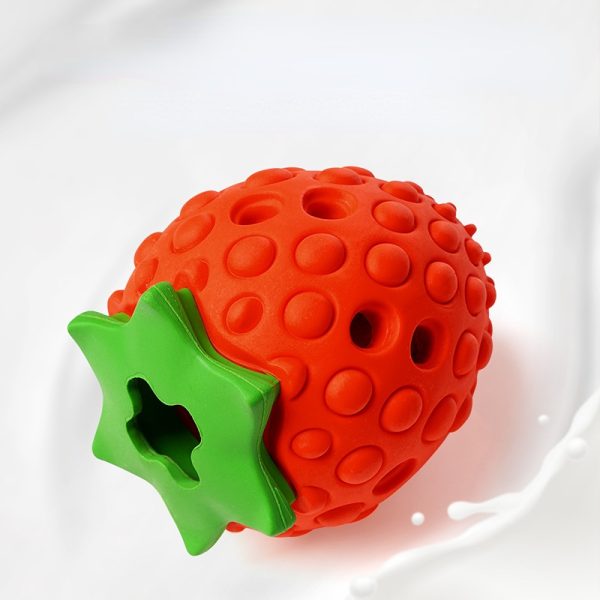 Hunde Intelligenzspielzeug, Rubber Strawberry, Futterspielzeug für Hunde, Training Slow Food Spielzeug und stärkt die Bindung – Bild 4