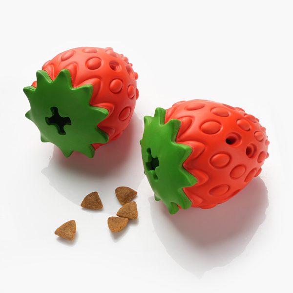 Hunde Intelligenzspielzeug, Rubber Strawberry, Futterspielzeug für Hunde, Training Slow Food Spielzeug und stärkt die Bindung – Bild 2