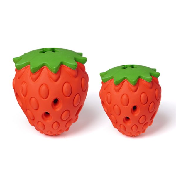 Hunde Intelligenzspielzeug, Rubber Strawberry, Futterspielzeug für Hunde, Training Slow Food Spielzeug und stärkt die Bindung