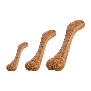 Kauknochen Hund, Gummi Kauknochen mit Rindfleischgeschmack, Hundespielzeug zur Zahnpflege, Drei Größen für Alle Hunde