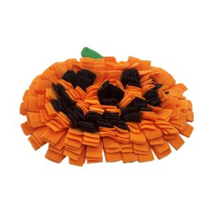 Hunde Intelligenzspielzeug, Kürbisform Schnüffelmatte Hund aus Polarfleece, Stressabbau und mentale Stimulation, 34x25x3 cm