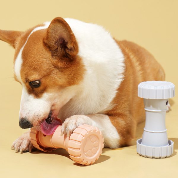 Hunde Intelligenzspielzeug, Hantel Futterspielzeug aus ABS, 3er Set für 7,5x7,5x15 cm, Slow Food-Training – Bild 6