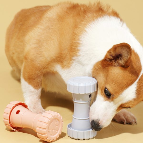 Hunde Intelligenzspielzeug, Hantel Futterspielzeug aus ABS, 3er Set für 7,5x7,5x15 cm, Slow Food-Training – Bild 5