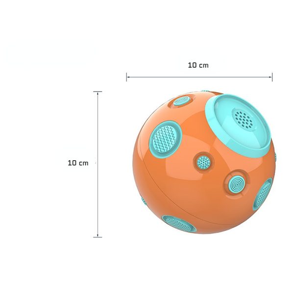 Spielzeug für den Hund, 10 cm Mond Hundeball, Interaktives & Geräuscherzeugendes Spielzeug in Grün, Blau und Orange – Bild 3