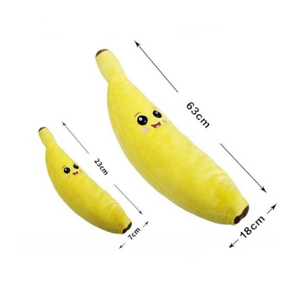 Kuscheltier für den Hund, Cartoon-Banane aus weichem Plüsch mit BB-Geräusch, Schlafen & Spielen, Zwei Größen erhältlich