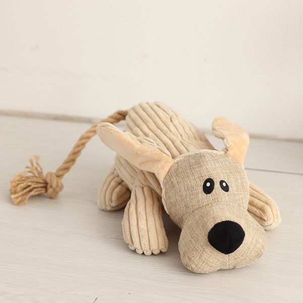 Kuscheltier für Hunde, Esel und Hund mit Robusten Baumwollseilen, hundespielzeug quietsch, Kauspielzeug für Hunde, 3 Stück – Bild 3