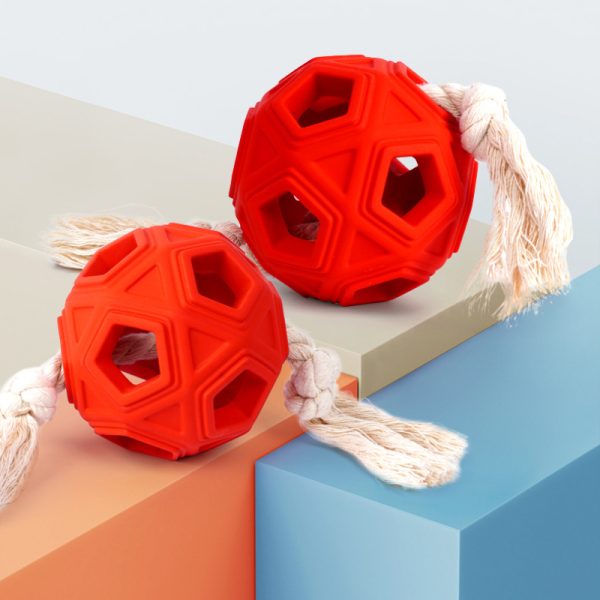 Hund Spielzeug, Hundeball, Gummibälle mit Hohlform und Bissseil, kauspielzeug für hunde & Spielzeug für drinnen und draußen – Bild 2