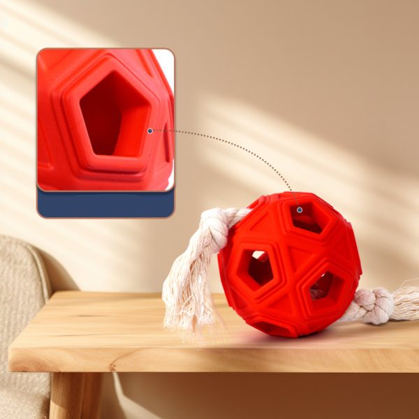 Hund Spielzeug, Hundeball, Gummibälle mit Hohlform und Bissseil, kauspielzeug für hunde & Spielzeug für drinnen und draußen – Bild 3