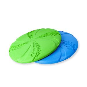 Hundespielzeug, Hundefrisbee, EVA-Weizenährenmuster, Blau und Grün, Wasserspielzeug Hund, Interaktives Hundespielzeug