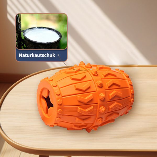 Unkaputtbares Hundespielzeug, Orange Weinfässer aus Gummi, hunde intelligenzspielzeug, Slow Food Interaktives Spielzeug – Bild 4