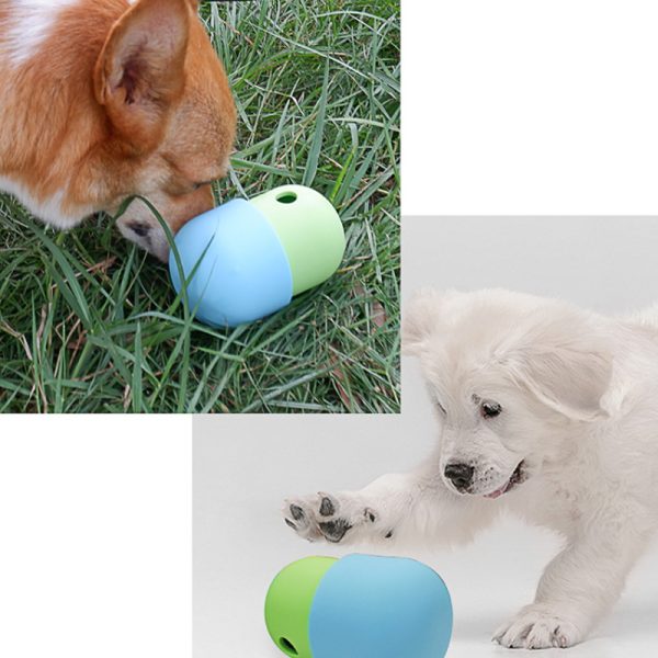 Hunde Intelligenzspielzeug, blaugrüne Hundefutterbälle aus Silikon, Interaktives Wurfspielzeug Hund, Entspannung und Glück – Bild 3