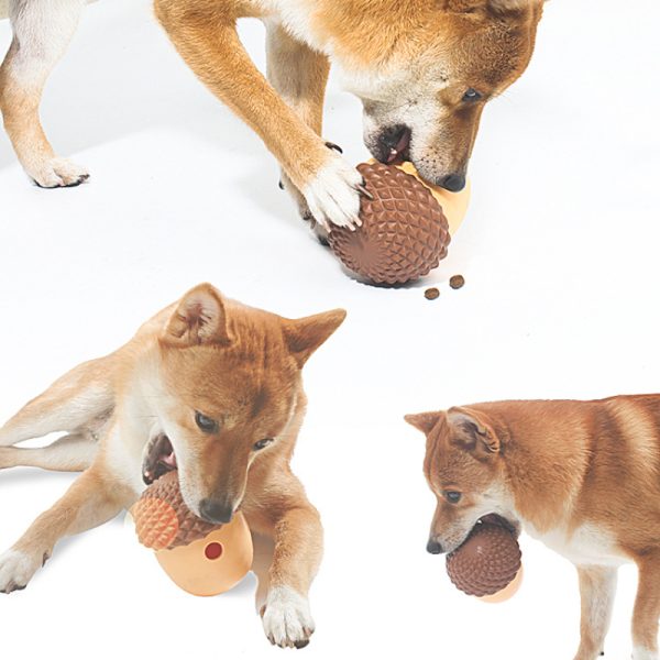 Hunde Intelligenzspielzeug, Silikon-Eichel, Futterspielzeug für Hunde, Langsame Futteraufnahme für Alle Hunde, Braun und Grün – Bild 5