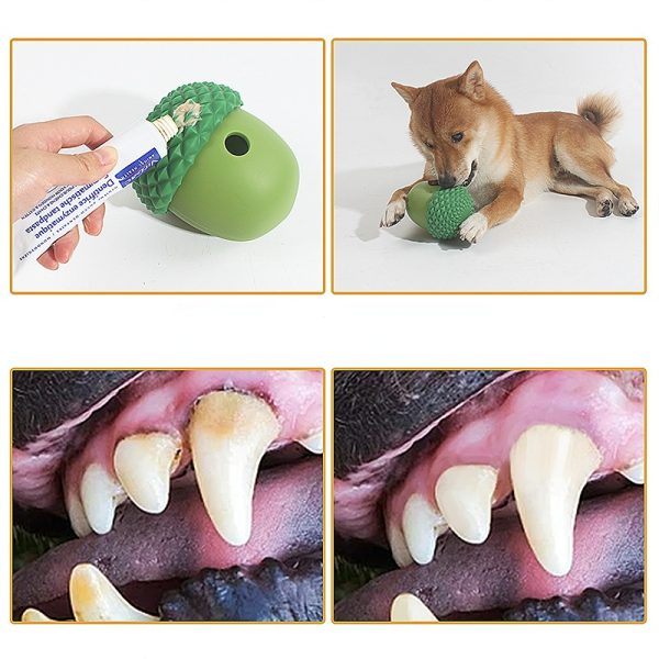 Hunde Intelligenzspielzeug, Silikon-Eichel, Futterspielzeug für Hunde, Langsame Futteraufnahme für Alle Hunde, Braun und Grün – Bild 4