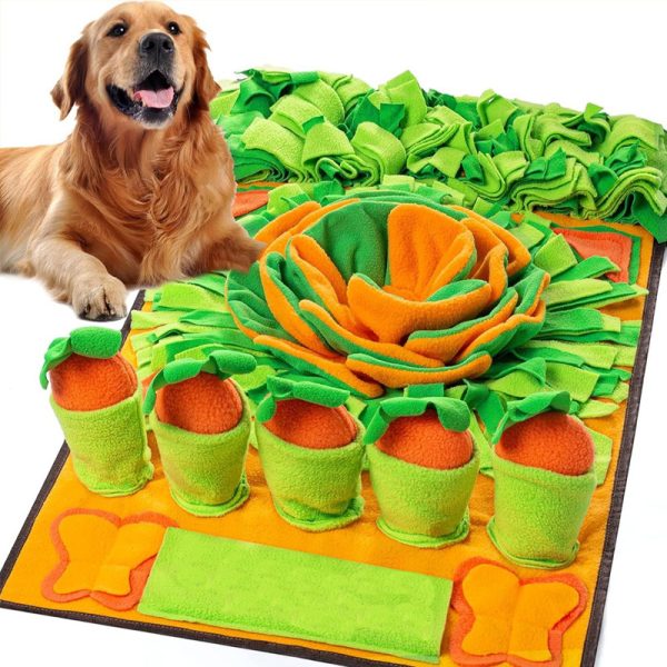 Hunde Intelligenzspielzeug, Schnüffelmatte Hund für aktive Hunde, Hundespielzeug Quietschen, Faltbar, 5 Abnehmbare Karotte – Bild 2