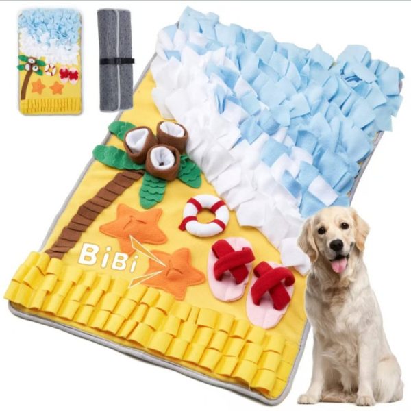 Hunde Intelligenzspielzeug, Schnüffelmatte Hund für kleine & große Hunde, Strandthema, Langlebiges Spielzeug mit Spaßfaktor – Bild 2