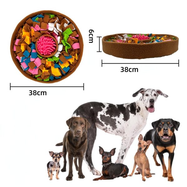 Hunde Intelligenzspielzeug, Schnüffelmatte &  langsamem Fressnapf für Hunde in zwei Farben, Bibi klingender-Bälle, 38x38x6 cm – Bild 3