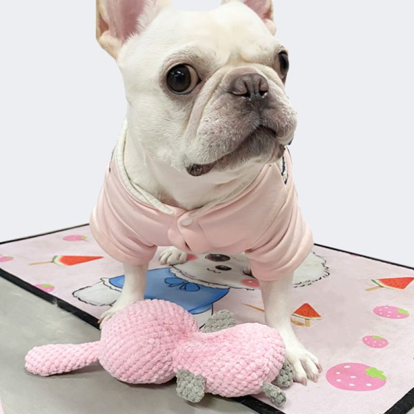 Kuscheltier für den Hund, Rosa Plüschhase, Hundespielzeug Quietschen für Spiel und Entspannung, Langeweile lindern – Bild 4