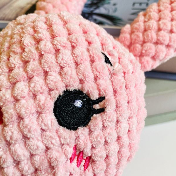 Kuscheltier für den Hund, Rosa Plüschhase, Hundespielzeug Quietschen für Spiel und Entspannung, Langeweile lindern – Bild 2