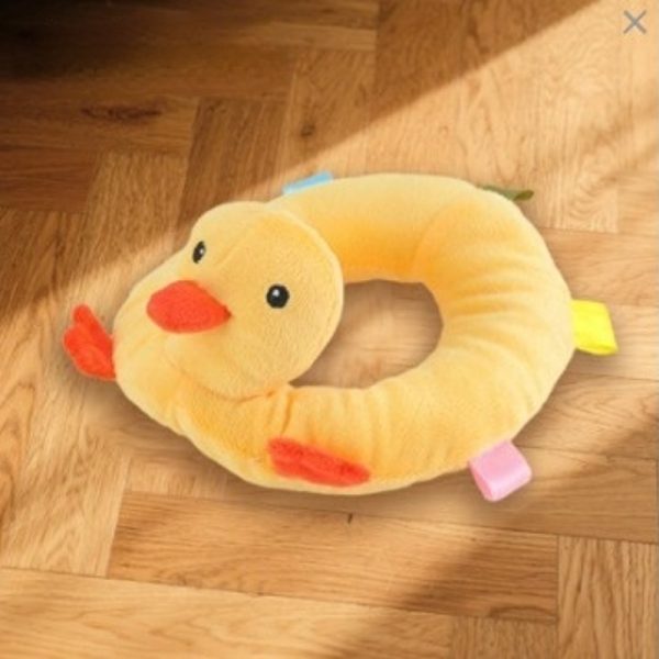Kuscheltier für den Hund, Kleiner gelber Entenkreis, für sanfte Zähnchen & Spielstunden, verfügbar in Gelb und Grün, 17x9x3 cm – Bild 2
