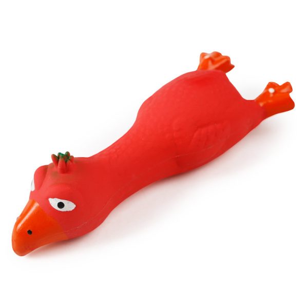 Hundespielzeug, Gummihühnchen in Rot, Gelb, Blau, Hundespielzeug Quietsch, 17 cm lang, ideal zum Spielen & Entspannen, 3er Set – Bild 2