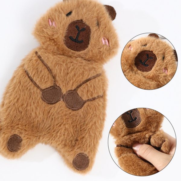 Kuscheltier für den Hund, Hochwertiger Plüsch-Braunbär mit Quietscher & Krinklepapier für interaktiven Spielspaß, 2er Set – Bild 4