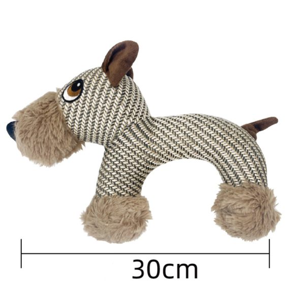 Kuscheltier für den Hund, Drei Tierform aus Baumwolle und Leinen, Kauspielzeug für Hunde, Ideal für kleine Hunderassen – Bild 4