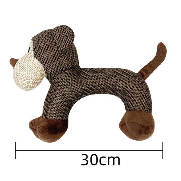 Kuscheltier für den Hund, Drei Tierform aus Baumwolle und Leinen, Kauspielzeug für Hunde, Ideal für kleine Hunderassen – Bild 2