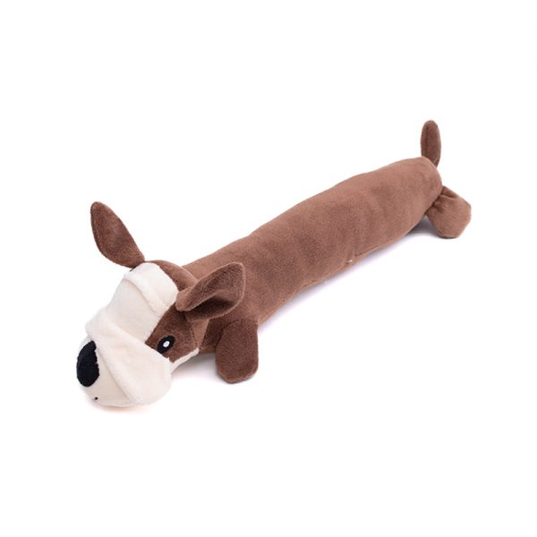 Hund Kuscheltiere, Weiche PP-Baumwolle Langformige Hundespielzeuge mit BiBi-Geräusch, Kauspielzeug für Hunde, 3 Farben – Bild 2