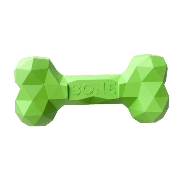 Kauknochen Hund, Knochenförmiges Gummi mit Diamantförmiger Textur, Kauspielzeug für Hunde, drei Farben & Größen – Bild 4