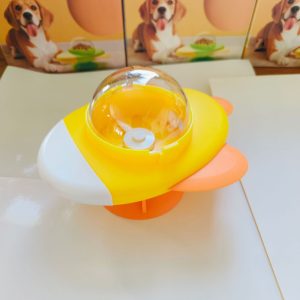 Hunde Intelligenzspielzeug, Gelbes Raketen-Futterspielzeug mit Saugfuß, Beschäftigungsspielzeug für Kleine & Mittlere Hunde