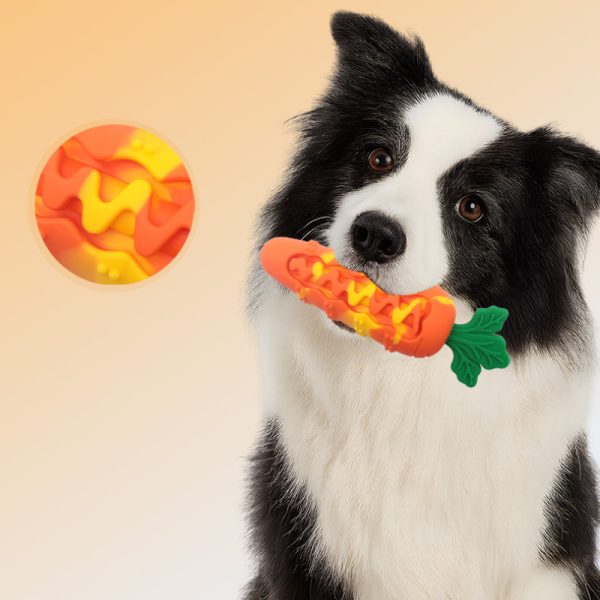 Unkaputtbares Hundespielzeug, Silikon-Karotte mit Quietsche für endlosen Spielspaß, langlebig & sicher, Drei Farben – Bild 7
