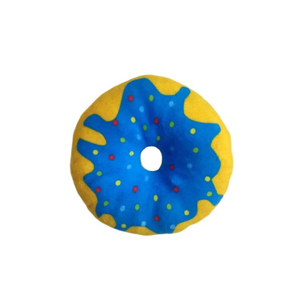 Kuscheltier für den Hund, Druck donut mit BiBi-Geräusch, Kauspielzeug für Hunde, 4 Farben wählbar, Durchmesser 10,5 cm – Bild 2