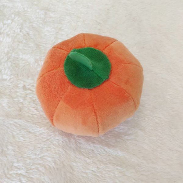 Kuscheltiere für Hunde, Orange Kürbis, Kuscheltier für Welpen mit Quietschenden, Zahnpflege-Spielzeug, Einzeln oder im 3er Set – Bild 4