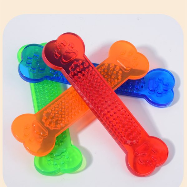 Hundespielzeug Unkaputtbar, PVC Transparentes Knochen-Spielzeug, Kauspielzeug Hund, Flexible Beißbeständigkeit, Vier Farben – Bild 6